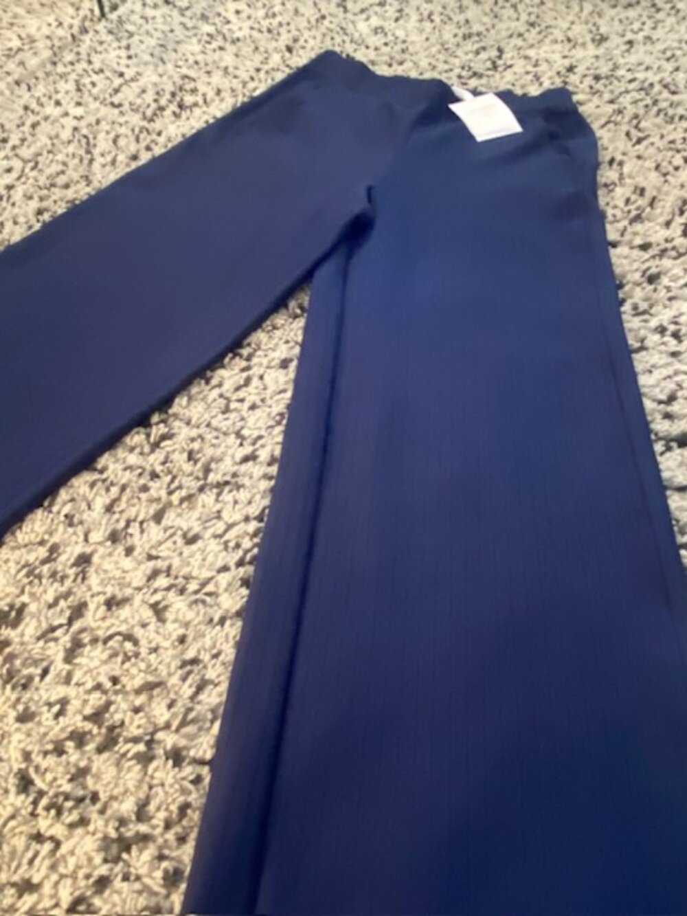 Fabletics Luxe 360 Wide Leg pants Pinstripe Blue Size Med NWT